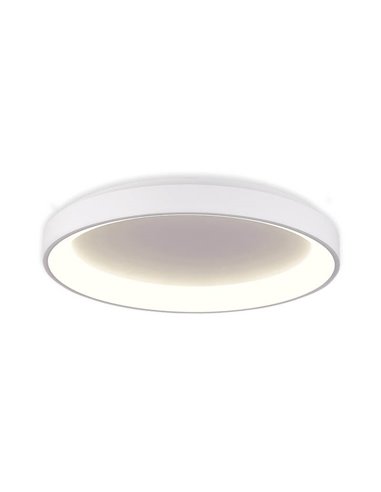 Plafonnier LED GRACE Ø58cm Blanc Texturé/Noir, 50W 4250lm, Interrupteur à Glissière 2700K-3000K, Avec/Sans Casambi