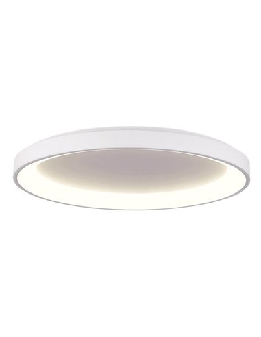 GRACE Grand Plafonnier LED Ø78cm Texturé Blanc/Noir, 80W 6800lm, Interrupteur à Glissière 2700K-3000K, Avec/Sans Casambi