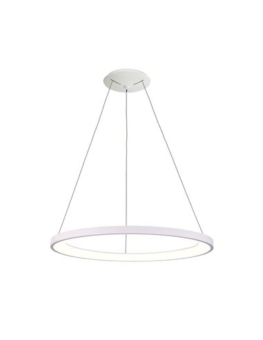 GRACE Grande Suspension LED Dimmable Ø78 Blanc Texturé/Noir, LED 80W 6800lm 2700K-3000K avec Interrupteur à Glissière