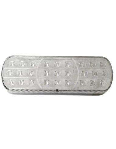 Lanterna traseira LED retangular com abajur transparente 3 funções 12V 24V 26021ARR-V