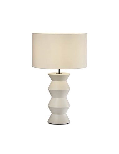 Lampe de table design IBIZA Blanc mat, E27 15W, avec interrupteur à câble