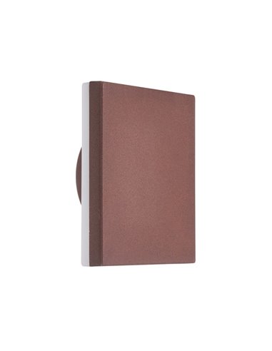 Applique extérieure LED carrée BORA IP54 Corten 3000K 720 Lm