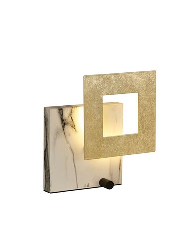 Candeeiro de mesa LED DALIA 18W Ouro+Branco/ Ouro+Mármore Preto 3000K 1260 Lm