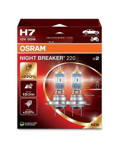 Pack de 2 Ampoules H7 Night Breaker 220+220% 64210NB220-HCB