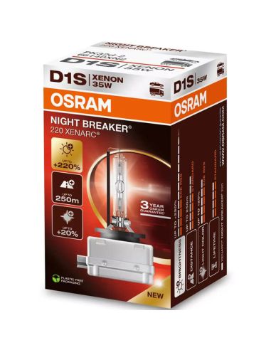 Ampoule Xénon D1S Night Breaker 220 Xenarc Pack 1 Unités. +220% 66140XN2 Osram