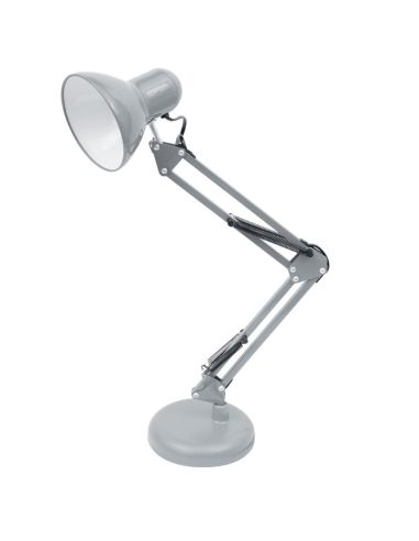 Lampe d'étude articulée Silver Grey 1XE27 Série Antigona | leonleds