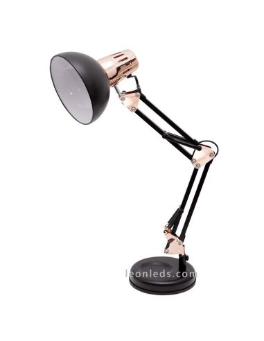 Lampe d'étude Série Antigona Noir et Cuivre de Fabrilamp | Lampes d'étude LeonLeds