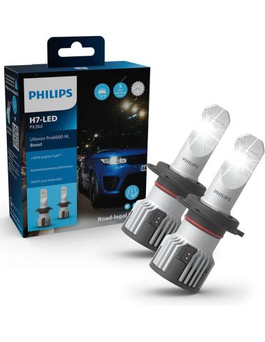 Lâmpadas H7 Led Ultinon Pro6000 Boost aprovadas na Espanha +300% 11972U60SX2