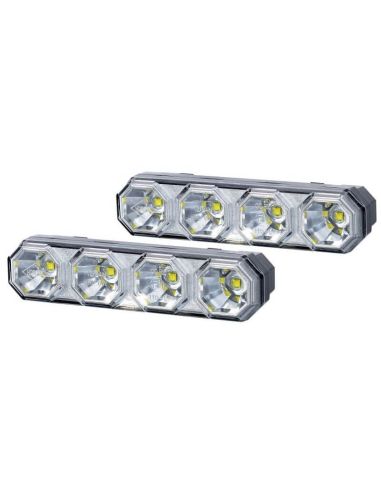 Pacote de luzes diurnas LED homologadas 2 unidades 3 tipos de fixação 12V - 24V Horpol | LeonLeds