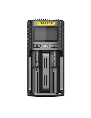 Carregador de bateria Nitecore UMS2 de 2 slots com display LCD Nitecore