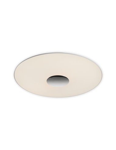 Plafonnier LED d'intérieur LIVE Opale/Chrome, 38 cm (petit) 28 W 2550 lm, IP44, Kelvin 2700 K-3000 K avec interrupteur à glissiè