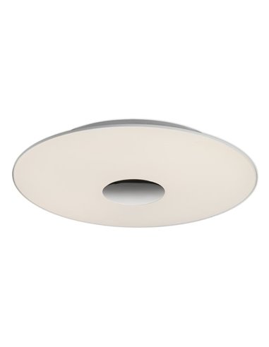 Plafonnier LED d'intérieur LIVE Opale/Chrome, 52 cm (grand) 36 W 3335 lm, IP44, Kelvin 2700 K-3000 K avec interrupteur à glissiè