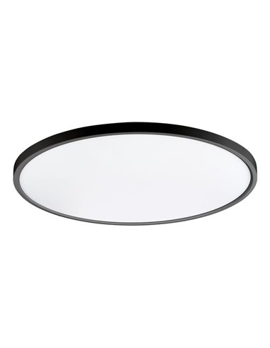 KOE Plafonnier LED 60 cm à intensité variable Kelvin et intensité 2 800 K-4 000 K-6 000 K Noir texturé, 45 W 5 500 lm, IP43, int