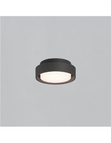 Plafón de Techo o Aplique de Pared exterior KUMA 16cm Antracita Texturado, LED 10W 3000K 630lm, IP65