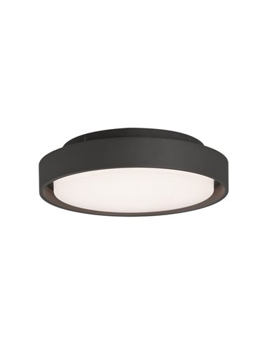 Plafón de Techo o Aplique de Pared exterior KUMA 25cm Antracita Texturado, LED 14W 3000K 1060lm, IP65