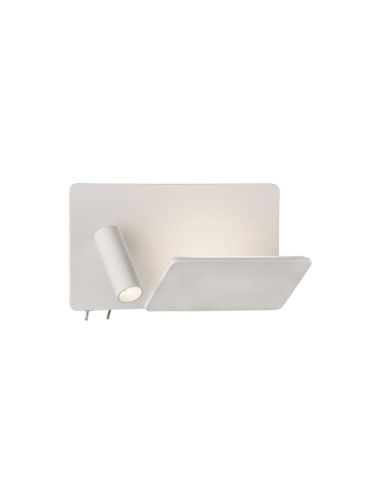 LAIKA Applique Murale LED Orientable pour Chambre Blanc/Nickel 6W+3W | LéonLeds