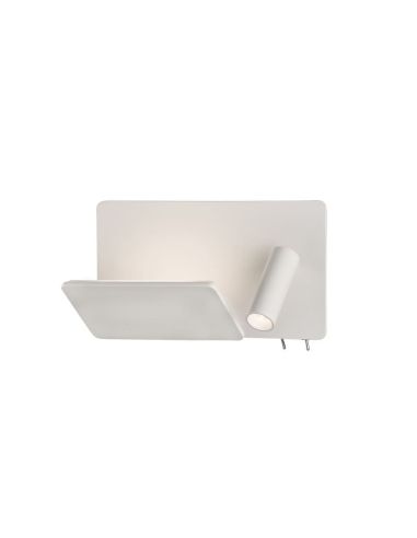 Aplique LED ajustável para quarto LAIKA branco/níquel 6W+3W | LeonLeds