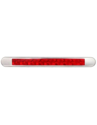 Barre LED Arrière 2 Fonctions avec cadre chromé Homologué 12V-24V Position et Lucidité Freinage 26154RK-V