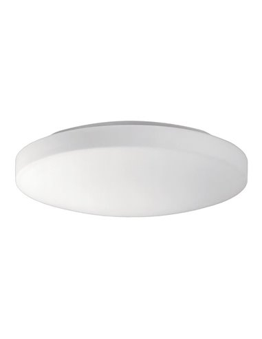 Grand plafonnier LED rond MOON 35cm Opale, 24W 2520lm, IP44 2700K-3000K avec interrupteur coulissant