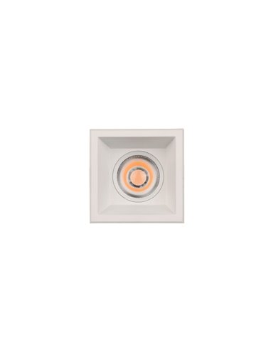 Downlight cuadrado LED COB Empotrable MOVE 6cm 5W blanco/negro texturado, 2700K 380lm/3000K 415lm, IP44/IP20