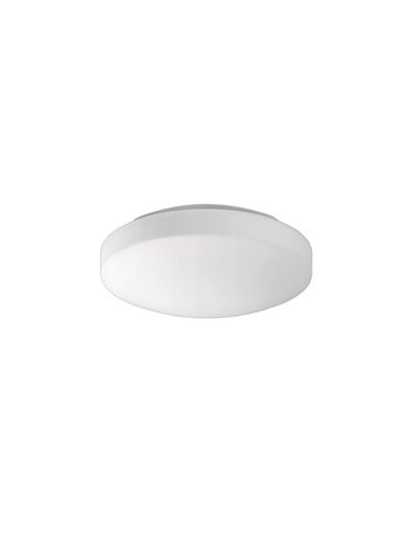 MOON petit plafonnier LED rond 19cm Opale, 10W 1100lm, IP44 2700K-3000K avec interrupteur coulissant