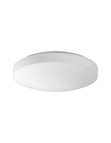 Plafonnier LED rond moyen MOON 28cm Opale, 18W 1890lm, IP44 2700K-3000K avec interrupteur coulissant