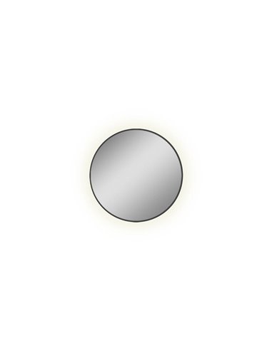 Miroir rond avec lumière LED 3000K, noir, au choix : Ø61cm (35W-2360lm) - Ø81cm (46W-3140lm) - Ø101cm (58W-3930lm), IP44