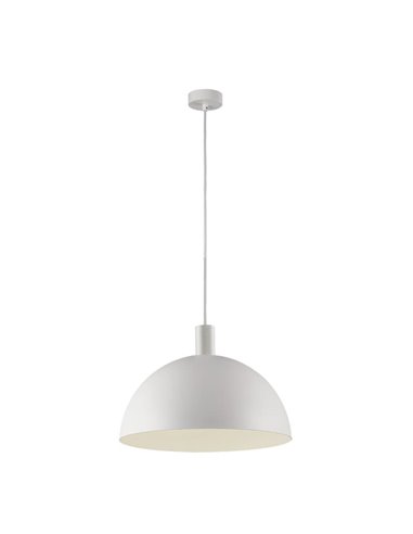 Candeeiro suspenso grande TIGA Ø35cm E27 15W, Branco Texturizado 2 acabamentos interiores