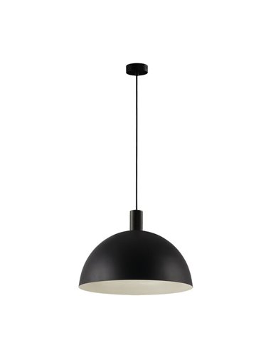 Candeeiro suspenso grande TIGA Ø35cm E27 15W, Preto Texturizado 2 acabamentos interiores