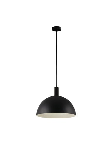 Candeeiro suspenso pequeno TIGA Ø25cm E27 15W, preto texturizado 2 acabamentos interiores