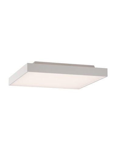 Plafonnier LED avec diffuseur microprismatique OPORTO Blanc/Noir Texturé, LED 65W 6000lm + 9W 760lm, Kelvin 2700K-3000K avec