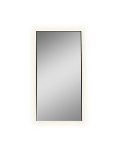 Miroir avec lumière LED 83W 3000K 5650lm pour salle de bain Rectangulaire ORISTANO grand : 1610x810cm Noir IP44