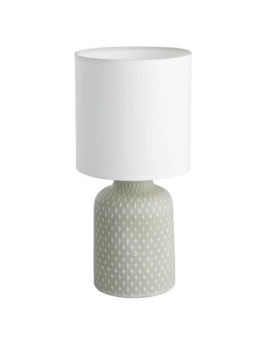 Lampe de table BELLARIVA grise et blanche - Charme bohème pour votre maison leonLeds