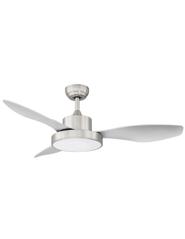 Ventilateur de Plafond LED 36W RIGA chrome Ø120 DC 32W CCT 3K-6K Dimable 3 Pales