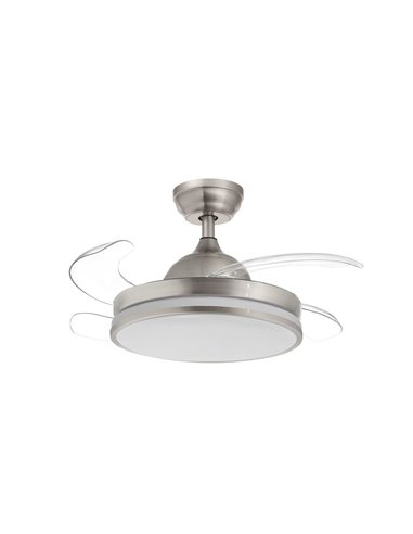 Ventilateur de Plafond LED TURIN XS chrome 24W CCT Ø915 DC 24W 4Pales