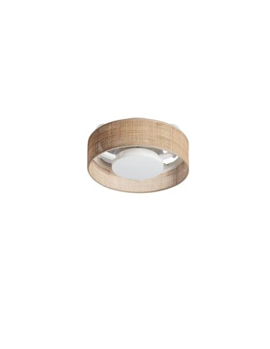 Ventilador LED 24W redondo VENTI RATTAN natural Ø40 DC 20W LED 24W CCT 3000K-4000K-6000K