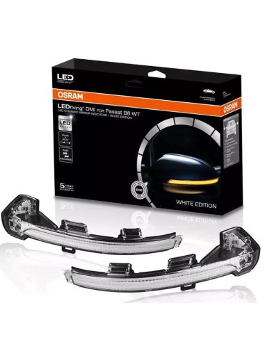 Sinal de mudança de direção dinâmico LED Acabamento branco LEDriving® LEDDMI 3G0 WT S aprovado Conjunto de 2. Passat B8 Golf VII