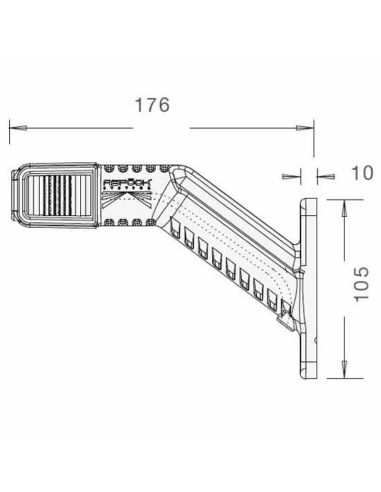 Dimensiones Galibo LED con conector ASS2 Superpoint IV 12V 24V Para Piloto Ecoled II Aspock | LeonLeds