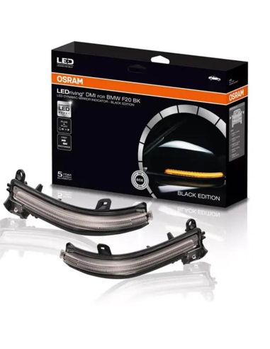 Clignotants dynamiques LED pour rétroviseurs LEDriving par OSRAM LEDDMI F20 BK S (Lot de 2) pour BMW Série 1, 2, 3, 4 et X1