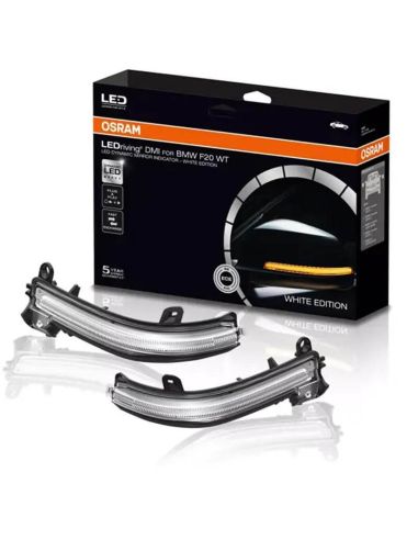 Boitier de Clignotant Dynamique à LED Blanches LEDriving® LEDDMI F20 WT S - Homologué (Lot de 2) pour BMW Série 1, 2, 3, 4 et X1