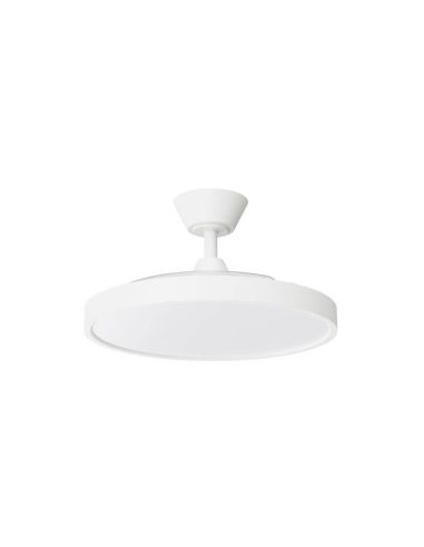 Ventilador de Techo Retráctil BOMBAY ESTILO S con Luz LED Regulable, Blanco Mate 2199344