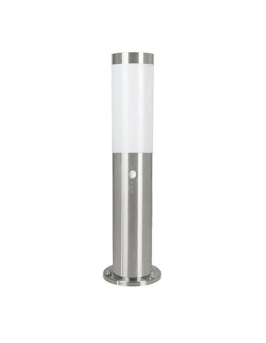 Farol de exterior HELSINKI em aço inoxidável E27 com sensor, 450 mm de altura Ø 75 mm