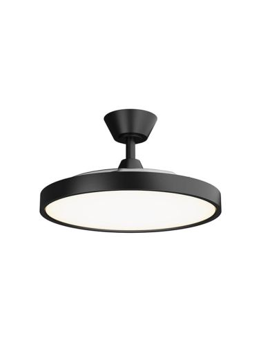 Ventilateur de plafond moderne BOMBAY STYLE M - Design avec pales rétractables et lumière LED Black Nature Wind