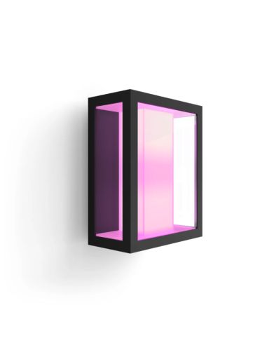 Aplique de pared LED exterior Negro Impress cuadrado 15W IP44 2000 - 6500 Hue White Color Ambiance, cambia de color