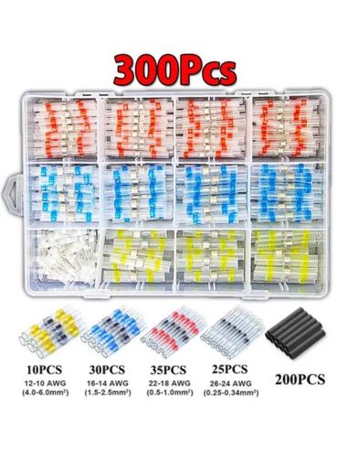 Conectores de solda termorretráteis | Pacotes de 300 peças | Impermeável e Resistente