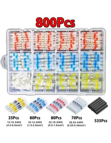 Connecteurs thermorétractables de qualité marine | Paquet de 800 pièces | Durabilité maximale