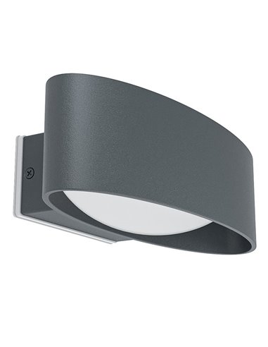 Aplique de pared exterior LED CHINOA de acero negro 3000K 1300Lm