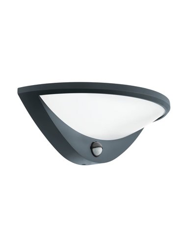 Candeeiro de parede exterior LED semicircular antracite BELCREDA com sensor de movimento