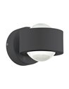 Aplique circular LED para exterior TREVIOLO 3000K, 460Lm com abajur de vidro transparente