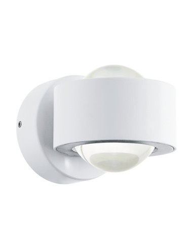 Applique d'extérieur LED circulaire TREVIOLO blanche 3000K, 460Lm avec abat-jour en verre transparent